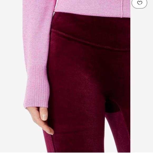 SPANX Velvet Rich Burgundy Leggings Size Medium - Picture 4 of 9